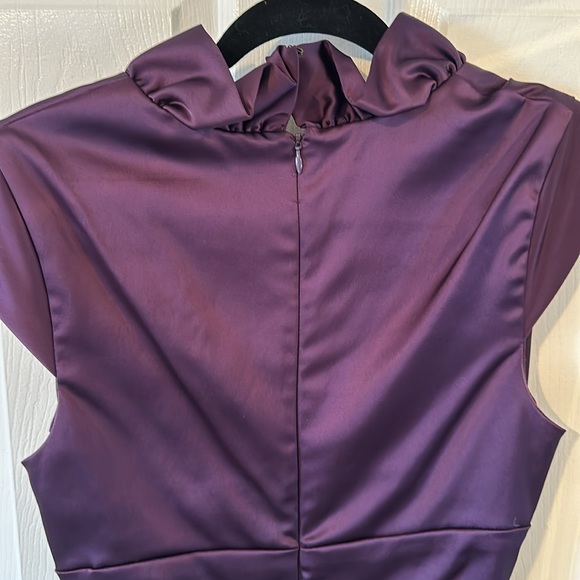 BaNites Ruffeled Bodice Purple Cocktail Dress - Picture 5 of 6